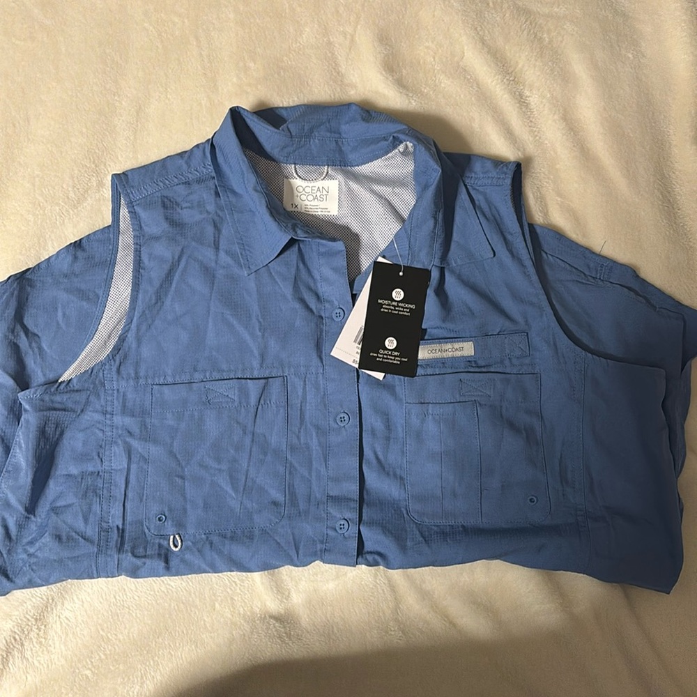 Ocean +Coast sleeveless fishing shirt